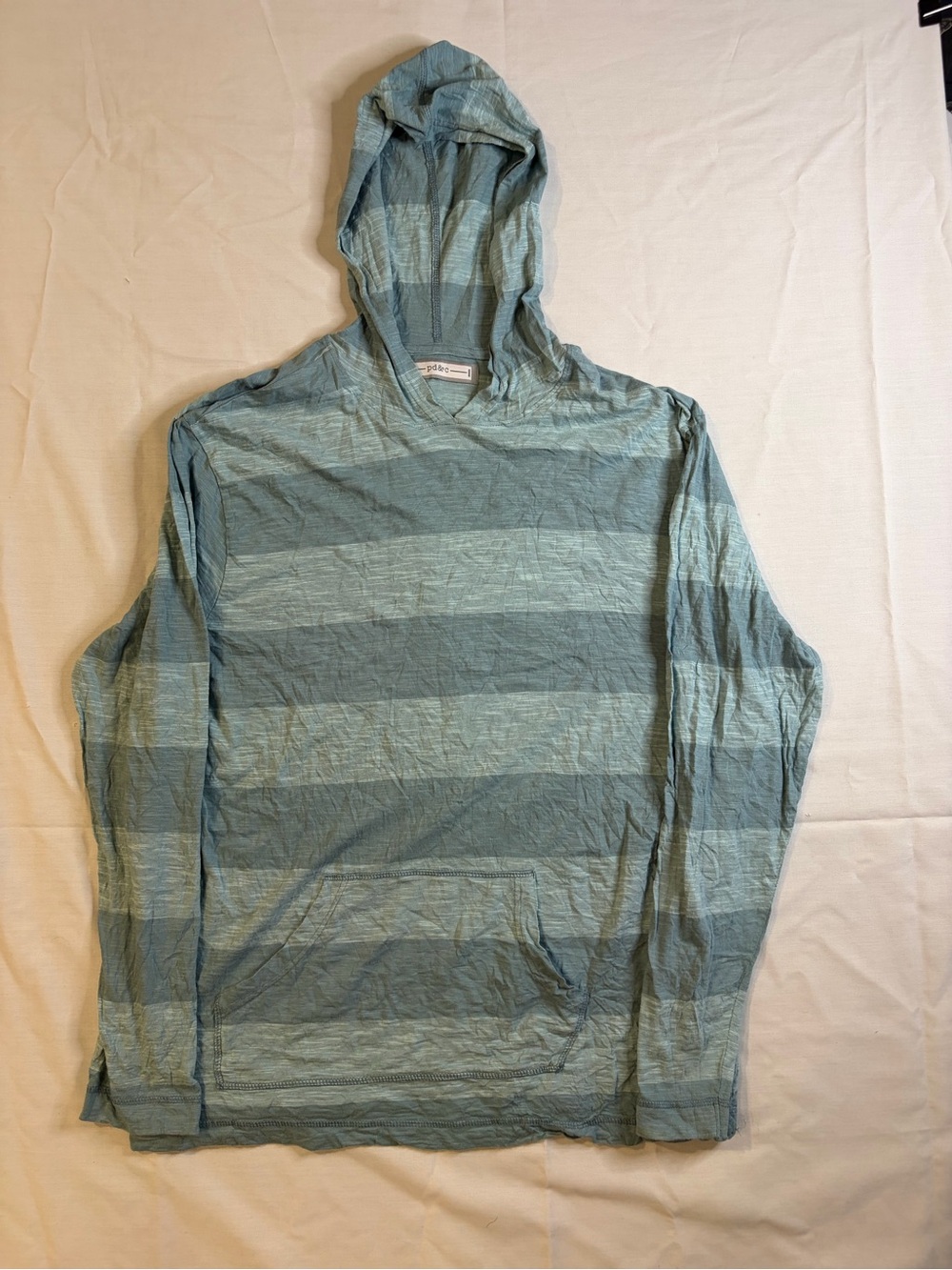 PD&C Striped Hooded Pullover - Seafoam Green